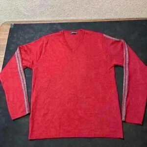 Messagerie Mens Merino Wool Italy Striped Knit Designer Pullover Sweater Size M